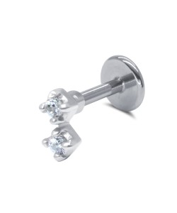 Two Crystal Tragus Piercing TRP-2425